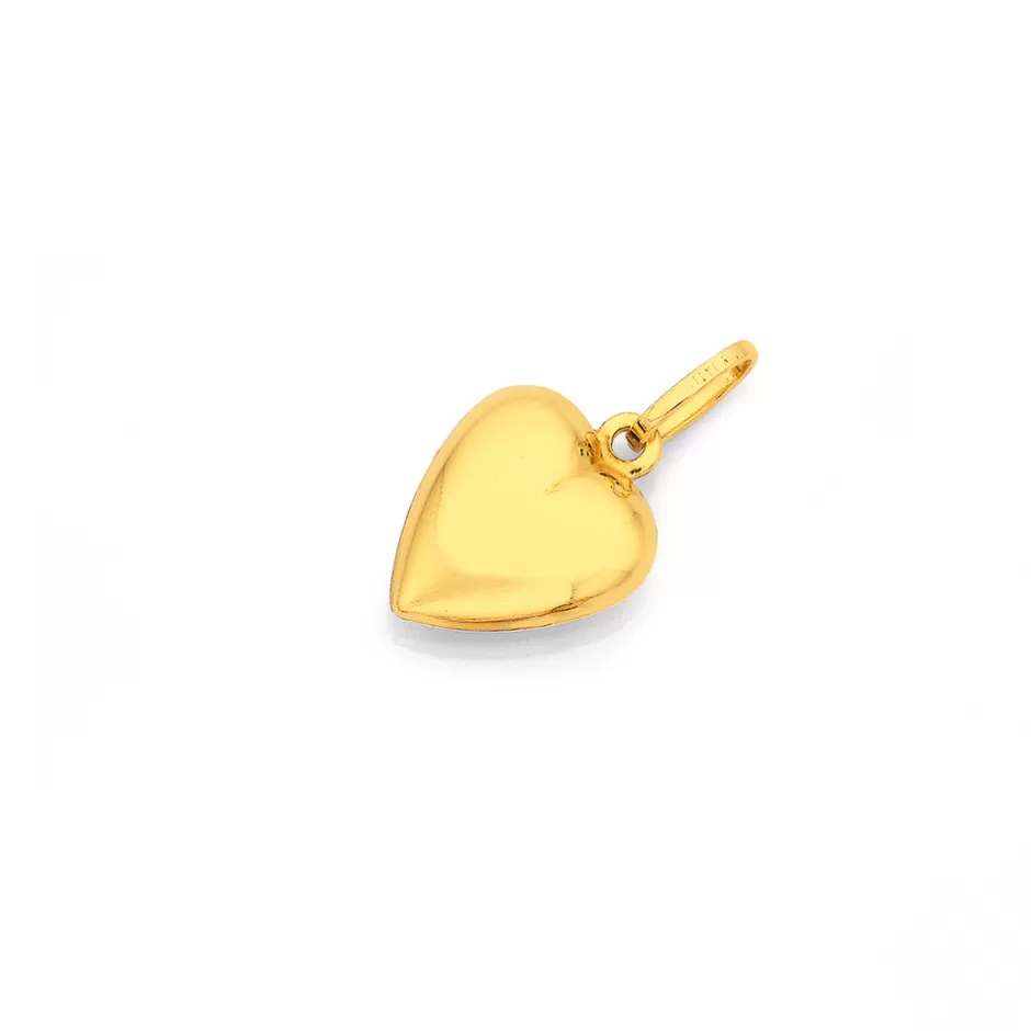 Prouds Charms>9Ct Gold 11Mm Puff Heart Charm