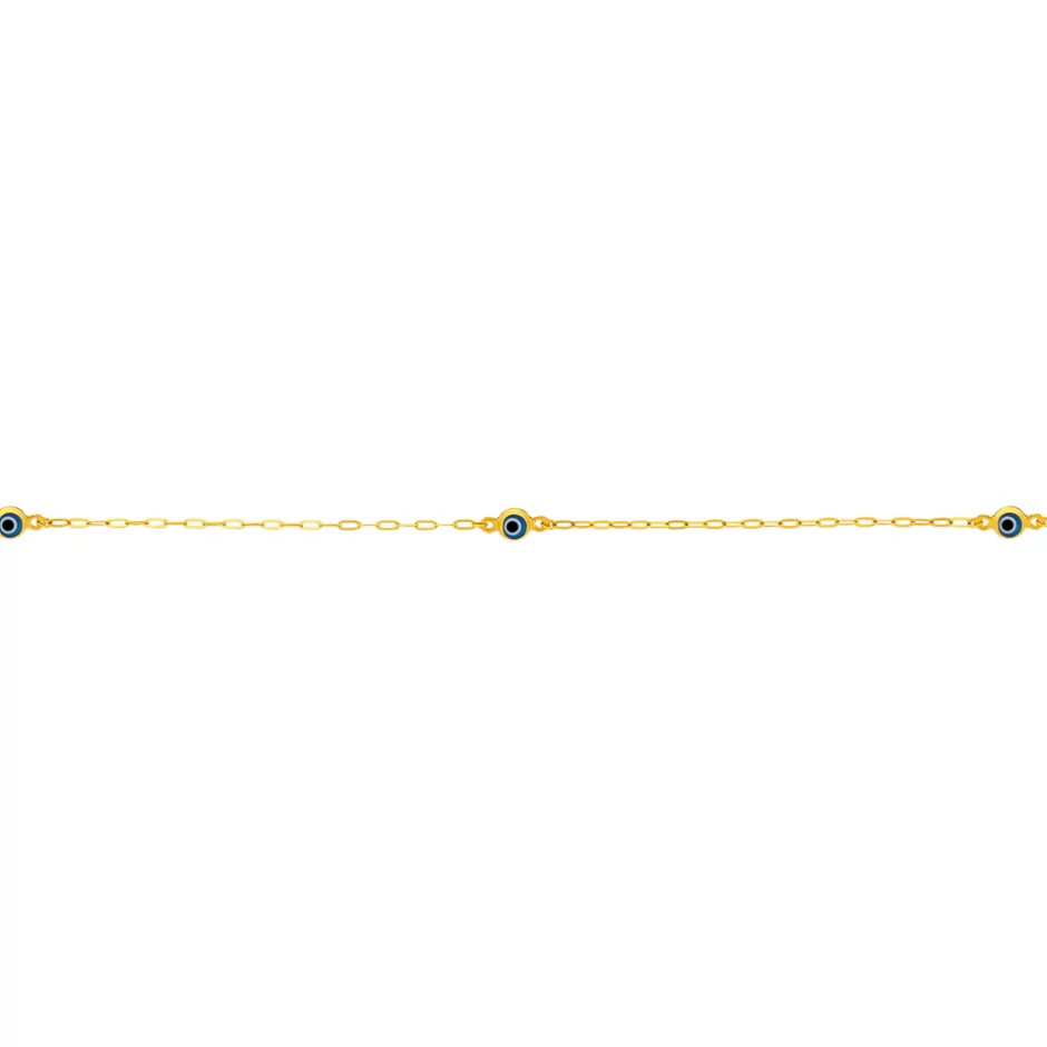 Prouds Body Jewellery>9Ct Gold 25+2Cm Double Strand Evil Eye Anklet