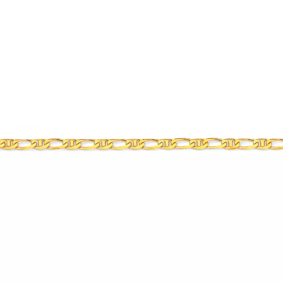 Prouds Body Jewellery>9Ct Gold 25Cm Solid Marine Anklet