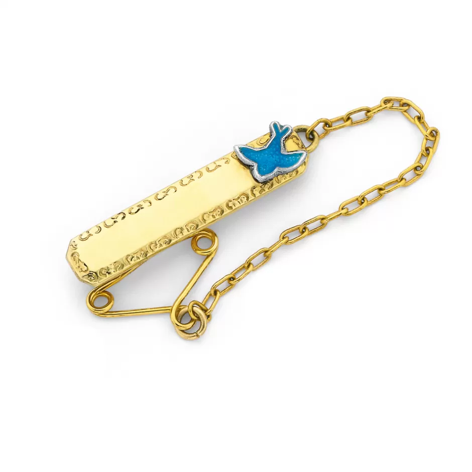 Prouds Brooches>9Ct Gold Bluebird Baby Bar Brooch