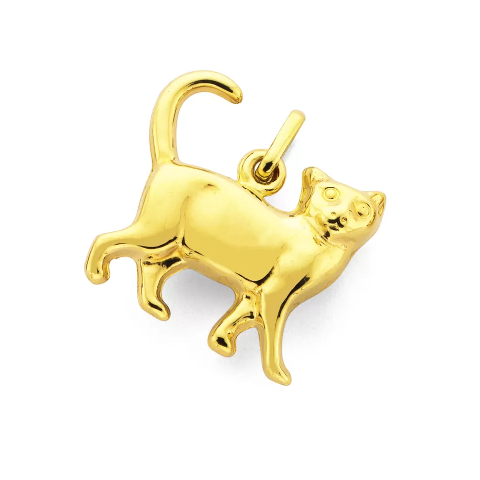 Prouds Charms>9Ct Gold Cat Charm