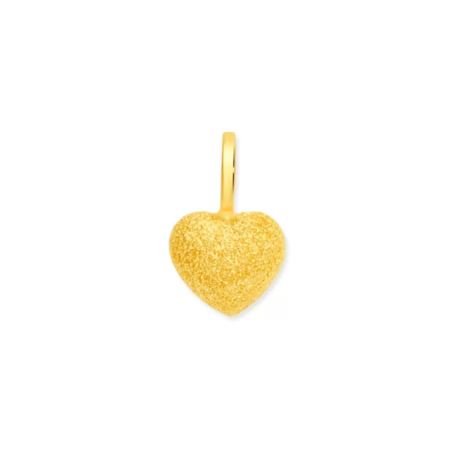 Prouds Charms>9Ct Gold Reversible Puff Heart Charm