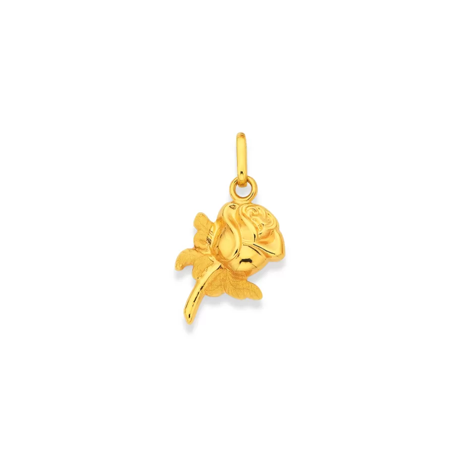 Prouds Charms>9Ct Gold Single Rose Charm