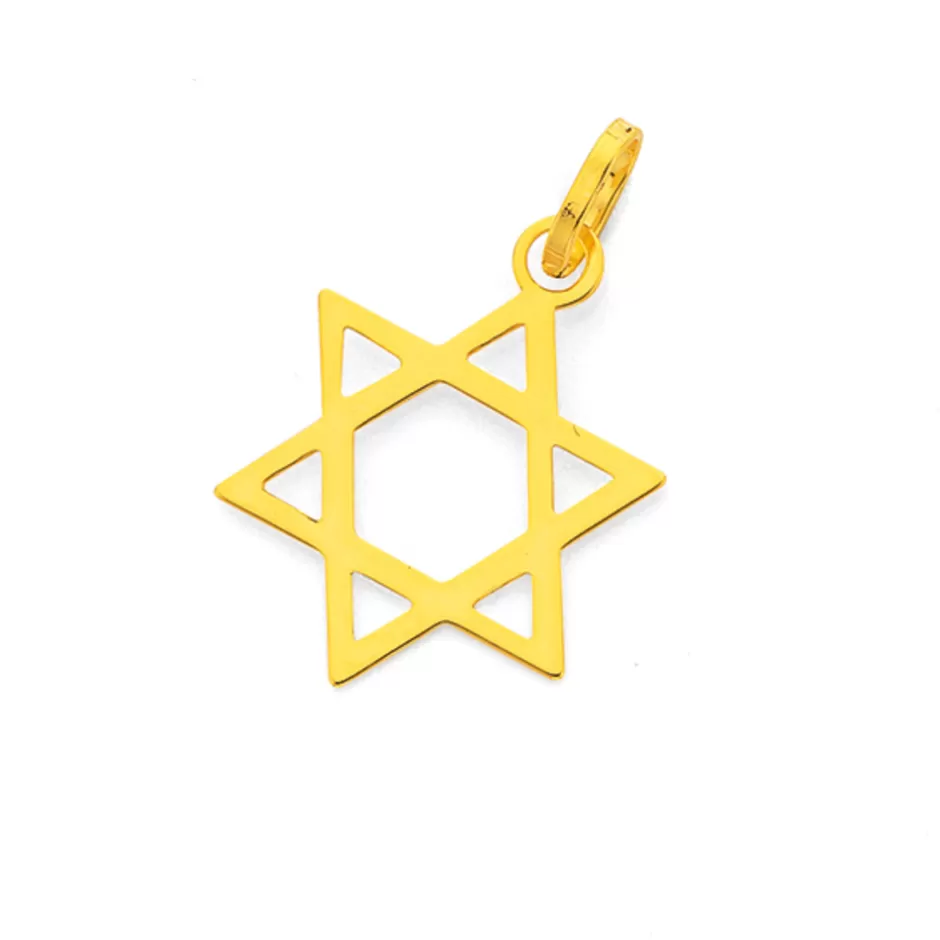 Prouds Charms>9Ct Gold Star Of David Charm