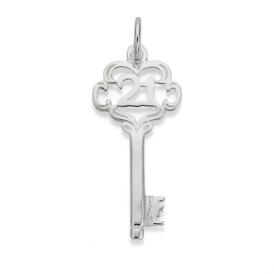 Prouds Charms>Silver 21 Scroll Key Charm