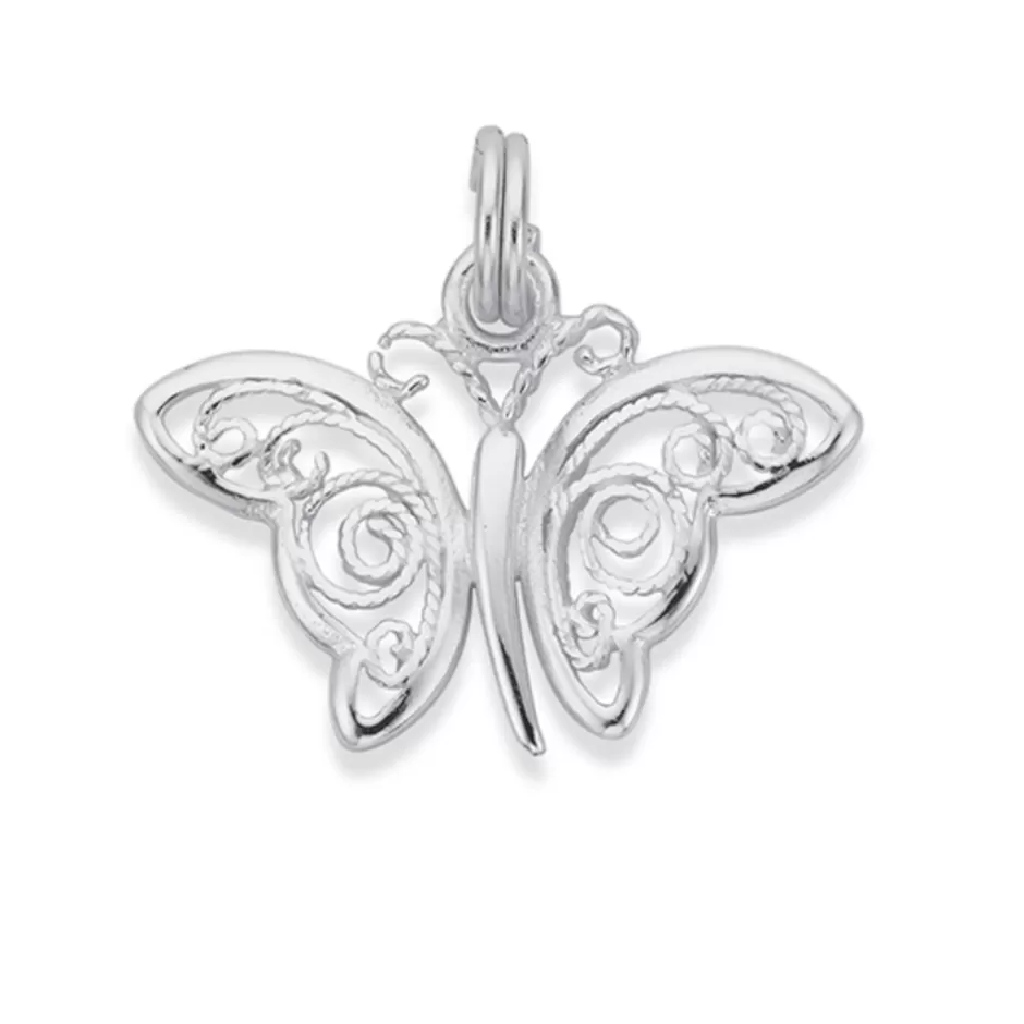 Prouds Charms>Silver Filigree Butterfly Charm