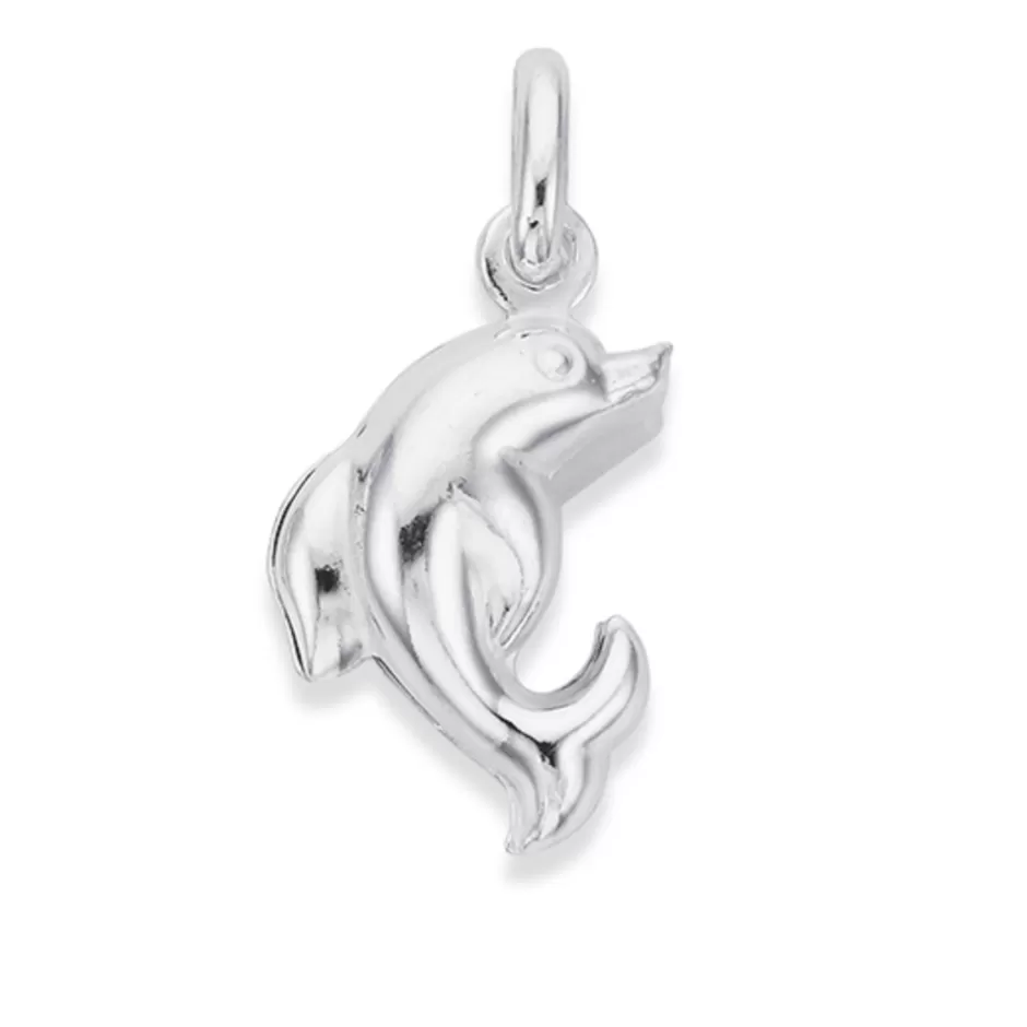 Prouds Charms>Silver Large Dolphin Charm