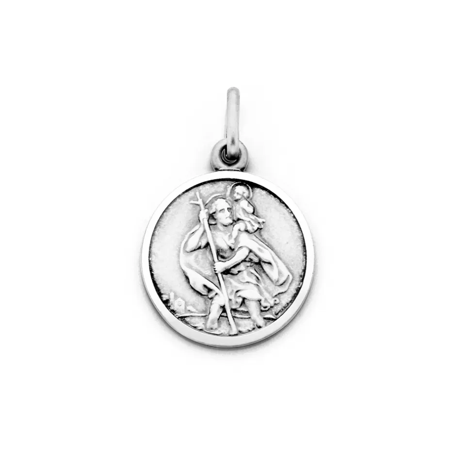 Prouds Charms>Silver St Christopher Medal