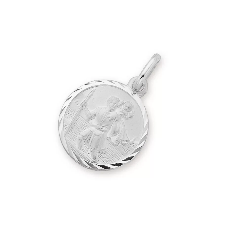 Prouds Charms>Silver St. Christopher Medal